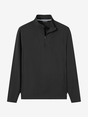 Heather Brushed Rib Knit Quarter Zip with 2 Pockets