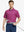 MAELREG Men's Performance Jersey Print Polo in Rose Abstract Figure – front half-body with golf pose