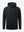 3D front view of youth long sleeve hoodied with kangaroo pocket in black, showing clean design.