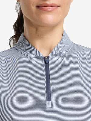 Women's 4-Way Stretch Q-Zip Pin Striped Golf Shirts