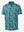 Front 3D view of Performance quick dry print golf polos in navy green floral, clean athletic design