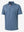 Front 3D view of Performance quick dry print golf polos in light blue navy circles, clean athletic design