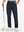 Front lower body shot of model wearing thermal water repellent fleece dress pants in navy