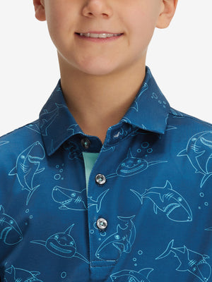 Youth Print Stretch Lightweight Polo Shirts