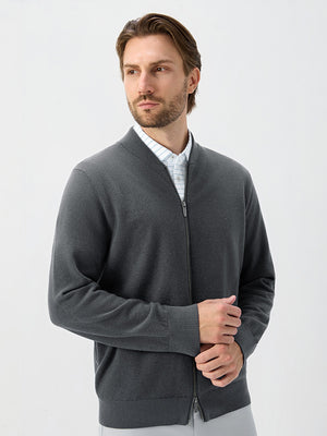 Wool Full Zip Sweater Bomber Jackets