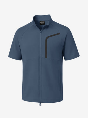3d digital rendering of the apparel, lightweight upf50+ short sleeve golf vests jacket in misty blue