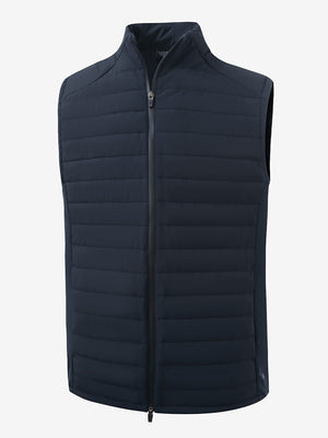 Lightweight Water Resistant Puffer Vest in navy, 3D product view