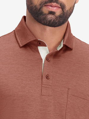 Performance Heather Contrast Collar Polo Shirts