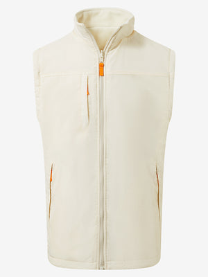 3D rendering of Beige Windproof Fleece Reversible Golf Vest.