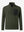 3D front view of midweight warm stretchy quarter zip pullover in forest green, simple and sleek look.