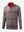 3D front view of the full print quarter zip pullover in red/black/white plaid, showcasing bold and modern style.