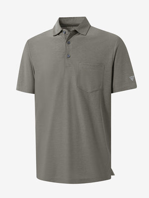 Moisture Wicking Heather Chest Pocket Golf Shirts
