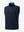 3D front view of the print collar quarter zip golf vest in navy, sleek and sporty design.