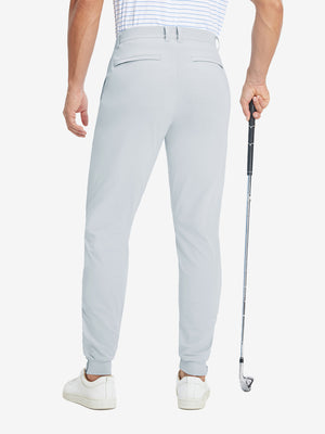 Lightweight Ankle-Zip Sweatpants with 4 Pockets in misty grey, front lower body fit view