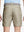 Back waist to knee view of khaki water resistant golf 7 inch shorts, flexible performance fit.