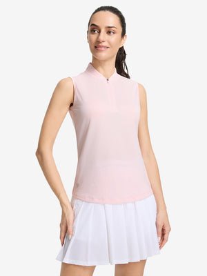 Women's 4-Way Stretch Q-Zip Pin Striped Golf Shirts