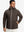 Model wearing reflective hooded softshell jacket, coffee brown, front upper-body with a sleek fit.