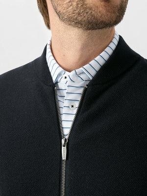 Wool Full Zip Sweater Bomber Jackets
