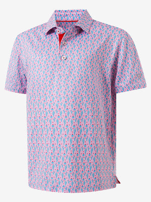 Youth Print Stretch Lightweight Polo Shirts