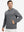 Model front view with one hand in side pocket wearing warm fleece golf hoodies pullover grey.