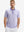 Front half-body of model in lavenderwhite stripe upgraded two-tone striped quick dry polo shirt