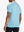 Rear half-body shot of Cooling Stripe Golf Shirt in SKY BLUE STRIPE, showcasing stripe alignment and fit