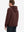 Back angle of the Polar Fleece Sweatshirt in Wine Red, model turns head slightly for casual style.
