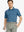 Front half-body shot holding golf club in Navy Blue Yarn Dyed Stripe Polo – timeless and sporty