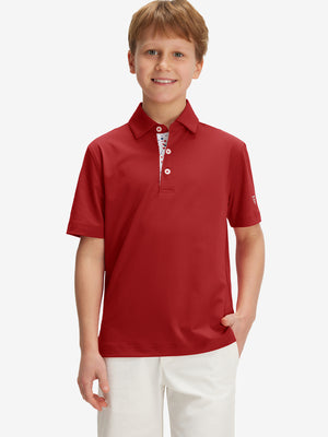 Boys Quick Dry Fit Athletic Solid Polo Shirts