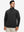 Ultra-Soft Brushed Fleece Lining Quarter Zip Sweatshirt in black, front upper body view