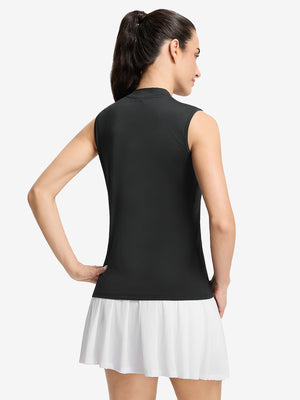 Women's Moisture-Wicking Mock Neck Sleeveless Golf Tops