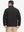 Back view of lightweight water-resistant outerwear jacket on model, showing black design
