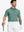 Half-body front view of model holding golf club wearing DARK GREEN STRIPE Performance Yarn Dye Striped Polo