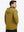 Back upper view of model in full zip fleece hoodied jacket, showing fit and seams in yellow.