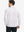 Back upper body of Full print lightweight quarter zip pullover with smooth white polka dots