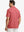 Back half-body view of model in CRANBERRY Stylish Chest Print Snap Polo