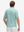 Back half-body view of model wearing the green lucky clover 4 way stretch print collared polo shirt, highlighting the rear silhouette