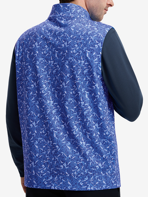 Full Print Quarter Zip Sleeveless Vest Pullover