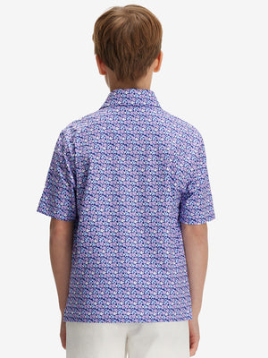 Youth Print Stretch Lightweight Polo Shirts