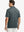Back half-body view of model in DARK GREY Stylish Chest Print Snap Polo