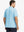 Back half-body view of model in LIGHT BLUE Stylish Chest Print Snap Polo
