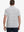 Back view of model wearing Dark Grey Neutral Grey Performance Stripe Golf Shirt