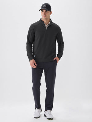 Heather Textured Quarter Zip Pullover