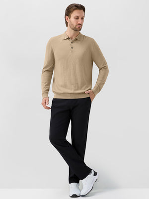 Pure Merino Wool Knit Sweater Polo Shirts