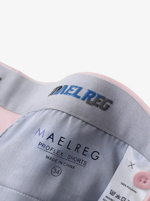 Waistband interior branding and size tag – pink shorts, 7 Inch