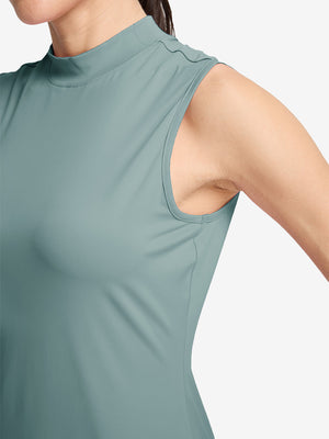 Women's Moisture-Wicking Mock Neck Sleeveless Golf Tops