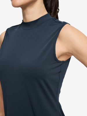 Women's Moisture-Wicking Mock Neck Sleeveless Golf Tops