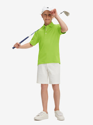 Boys Quick Dry Fit Athletic Solid Polo Shirts