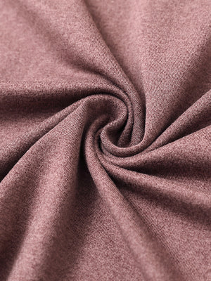 Close-up fabric view of athletic lightweight golf hoodies, breathable knit and smooth hand feel in pink heather