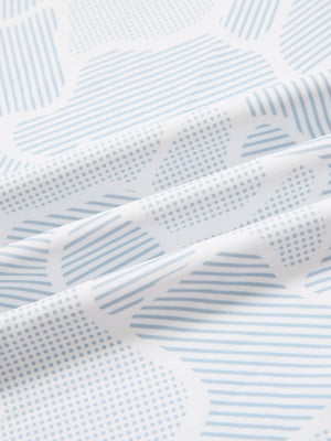 Close-up of grey irregular shape full print lightweight quarter zip pullover fabric, soft and breathable texture